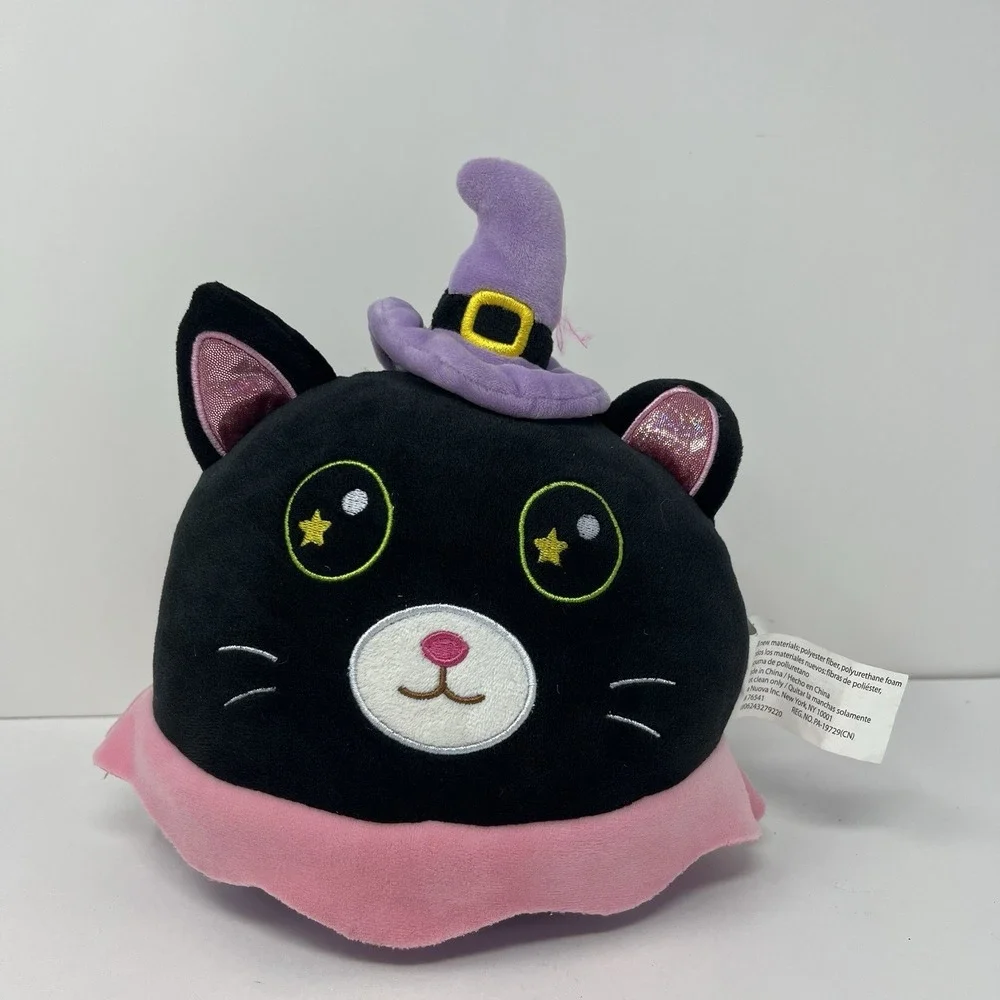 Witch Black Cat Halloween Spooky Plush Squishy Stuffed Animal Toy Home Decor